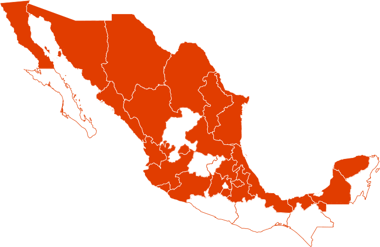 Estados de México donde Financiería MEXI tiene presencia